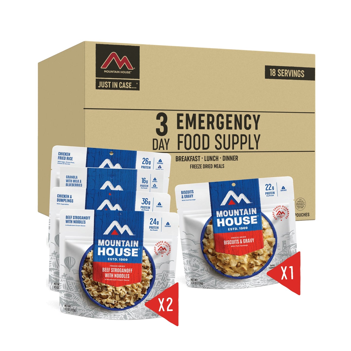 Mountain House Just In Case 3-Day Emergency Food Kit | 72 Hour Survival Food Supply