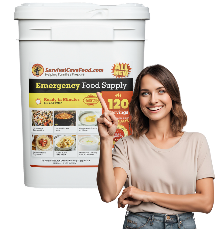 Survival Cave Food - 120-Serving Emergency Meal Kit