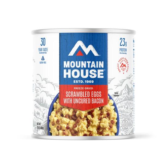 Mountain House Scrambled Eggs with Uncured Bacon | Freeze Dried Survival & Emergency Food | #10 Can | Gluten-Free