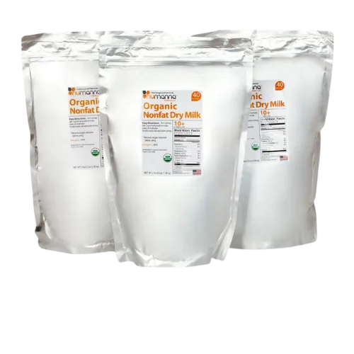 NuManna 3 Pack of Premium Organic Milk Powder (Non-Fat) - 40 Serving Pouch