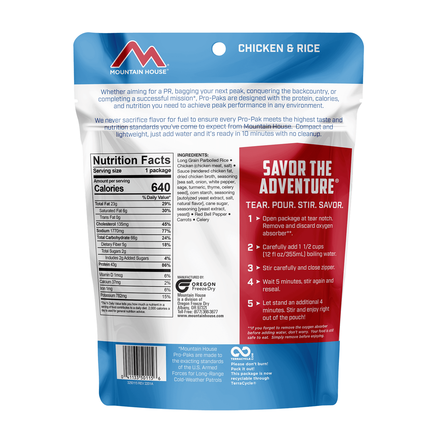 Mountain House Chicken & Rice Pro-Pak Pouch - Pack of 6