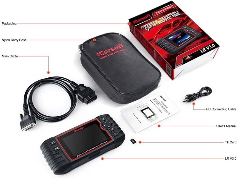 iCarsoft LR V3.0 for Land Rover/Jaguar Diagnostic Tool with auto VIN/Quick Test/Actuation Test