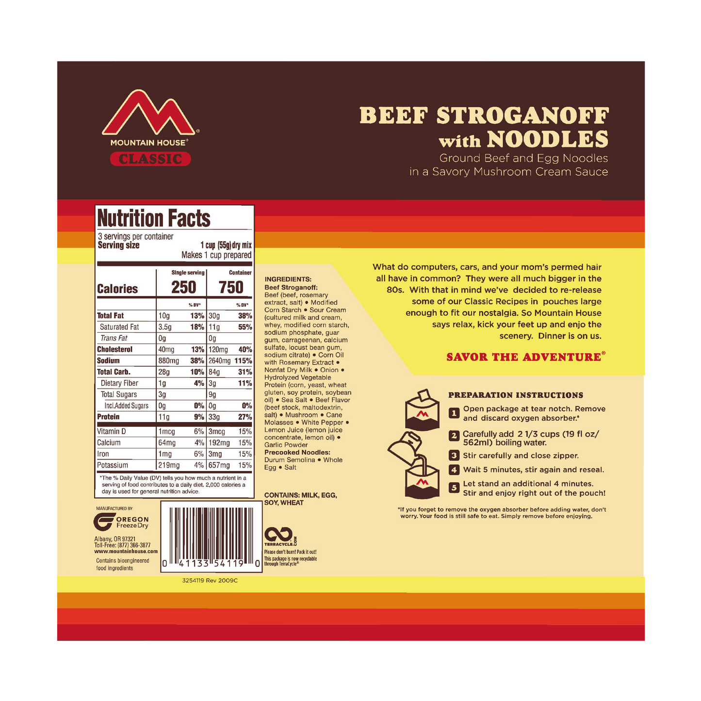 Mountain House Classic Beef Stroganoff with Noodles (Pack of 4) | A Taste of the Past, Perfect for Today