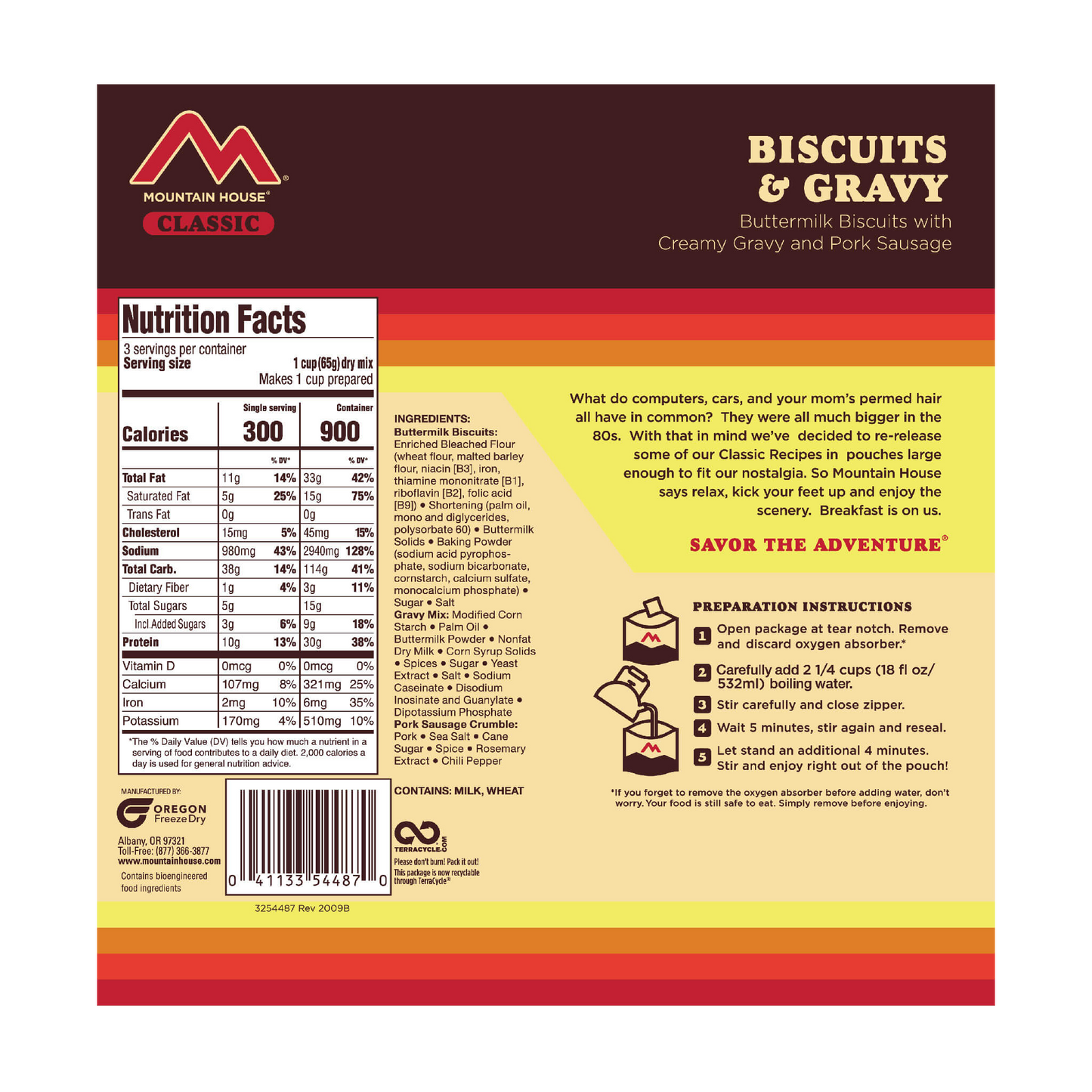 Mountain House Classic Biscuits and Gravy Pouch (4/case)