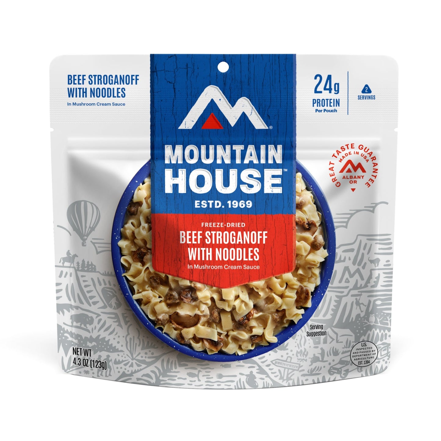 Mountain House Beef Stroganoff with Noodles - Pouch (6/case)  | Freeze Dried Backpacking & Camping Food | 2 Servings