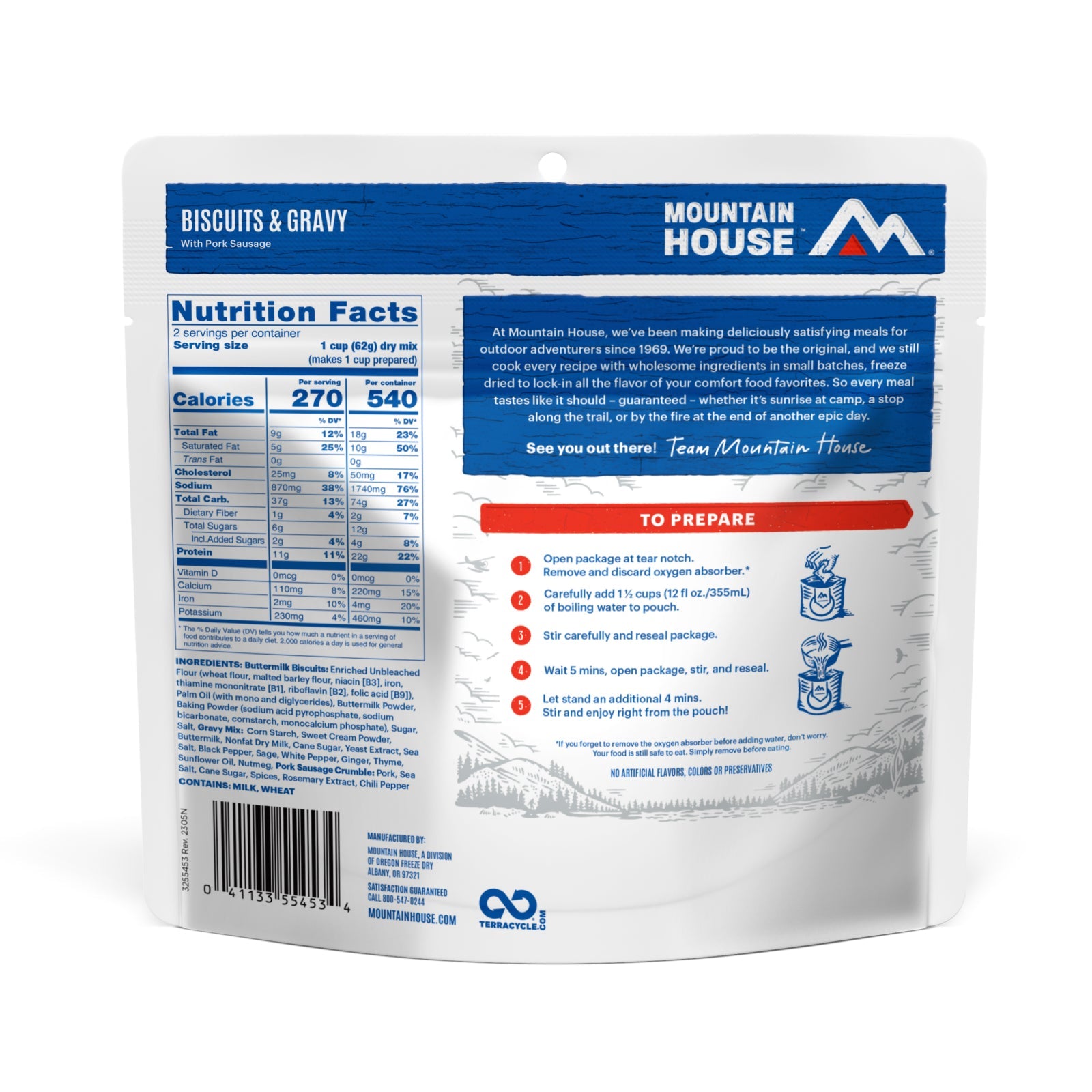 Mountain House Biscuits and Gravy (Case of 6 Pouches)