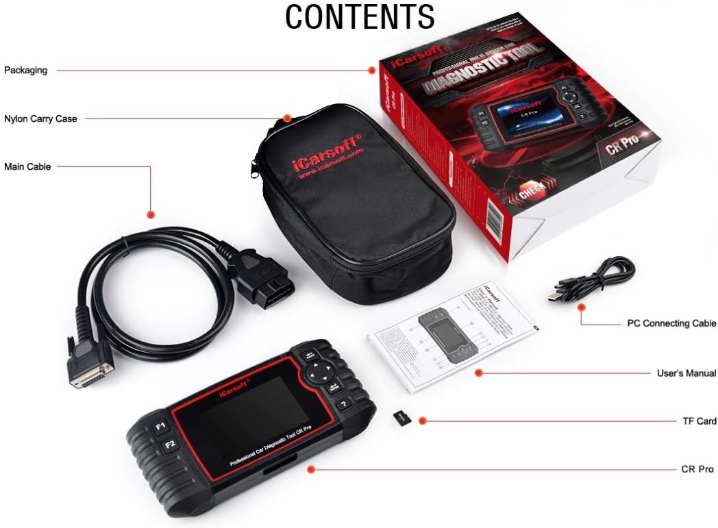 iCarsoft CR Pro Diagnostic Scan Tool,Professional Multi-Brand Multi-System Car Diagnostic Tools