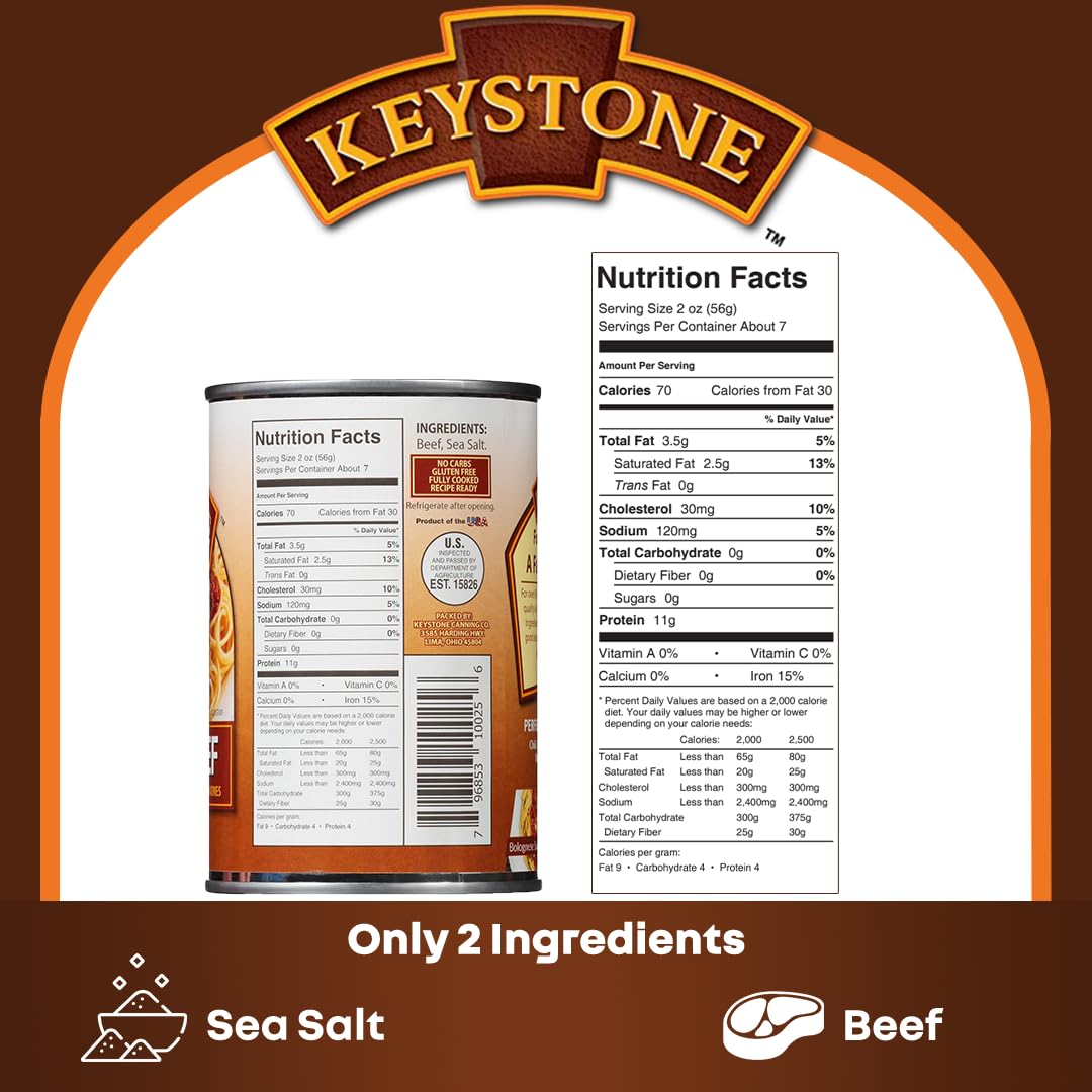 Keystone Meats All Natural Ground Beef 14 Oz Can