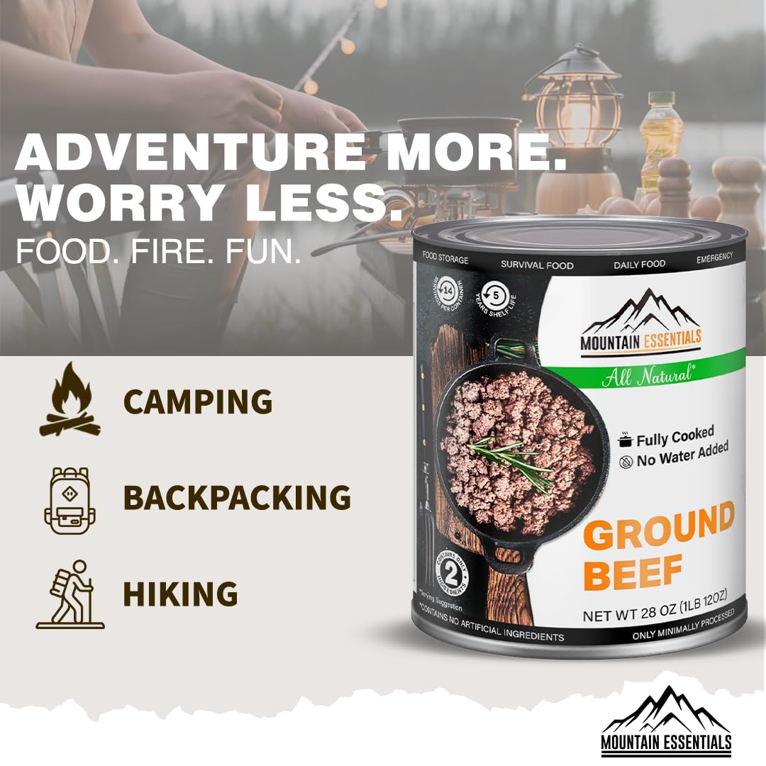 Mountain Essentials All Natural Fully Cooked Ready to Eat Variety Pack Canned Meat - 28oz Case (Pack of 12)