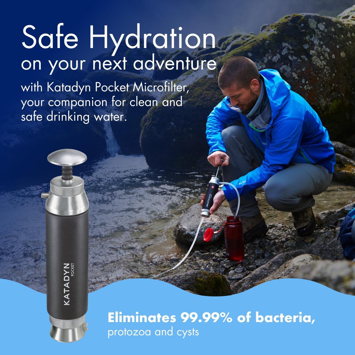 Katadyn Pocket Water Filter for Backpacking, Group Camping & Emergency Preparedness