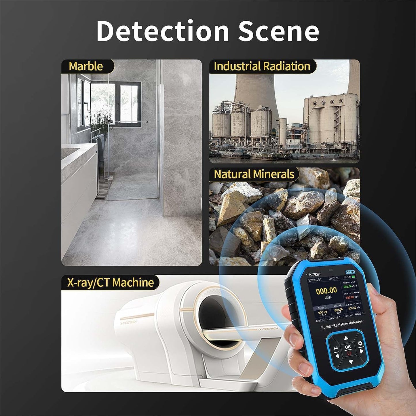 FNIRSI GC-01 Geiger Counter Nuclear Radiation Detector - Personal Dosimeter