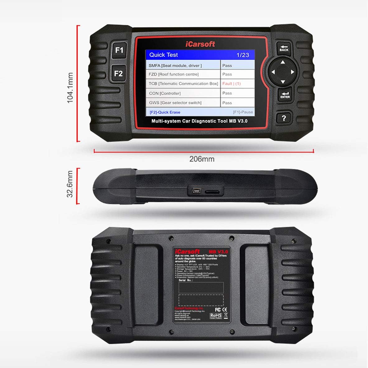 MB V3.0 for Mercedes-Benz/Sprinter/Smart Diagnostic Tool with auto VIN/Quick Test