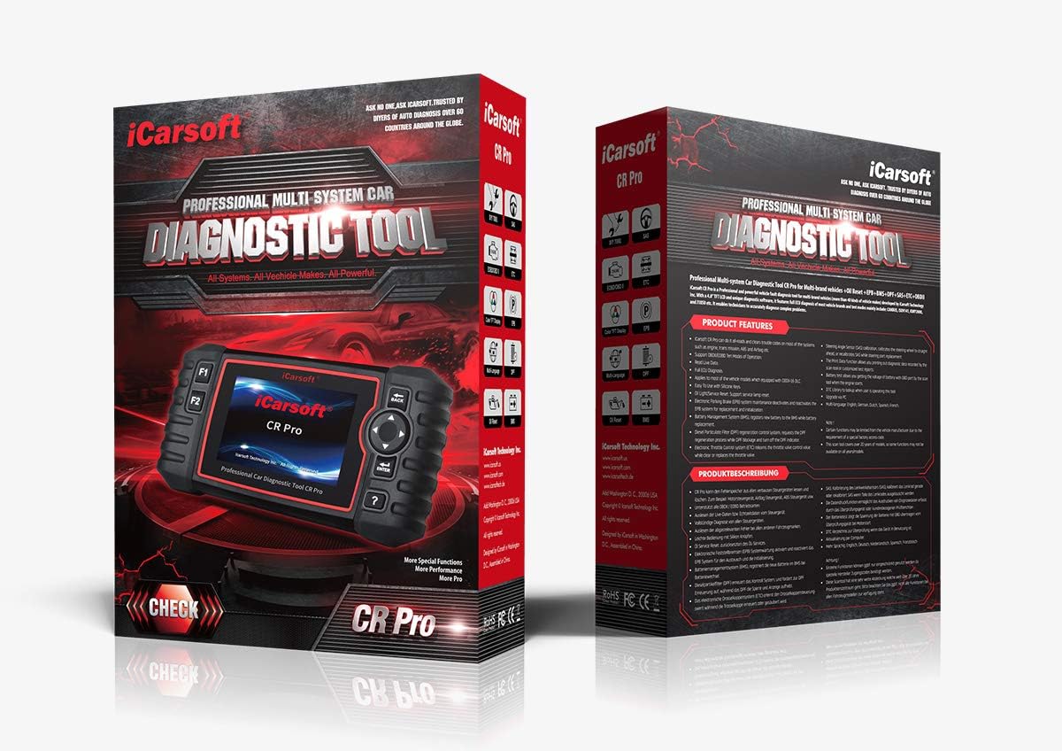 iCarsoft CR Pro Diagnostic Scan Tool,Professional Multi-Brand Multi-System Car Diagnostic Tools