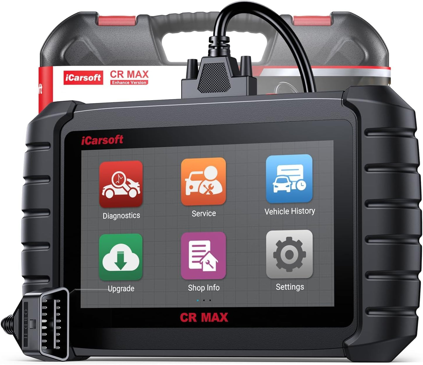 Bidirectional Scan Tool, iCarsoft CR Max OBD2 Diagnostic Scanner for All System, 49 Reset+Extra 38 Service-Oil/EPB/BMS/SAS/SRS/ABS etc. Active Test, 4-in-1 Live Graphing,Free Update- Enhance Version