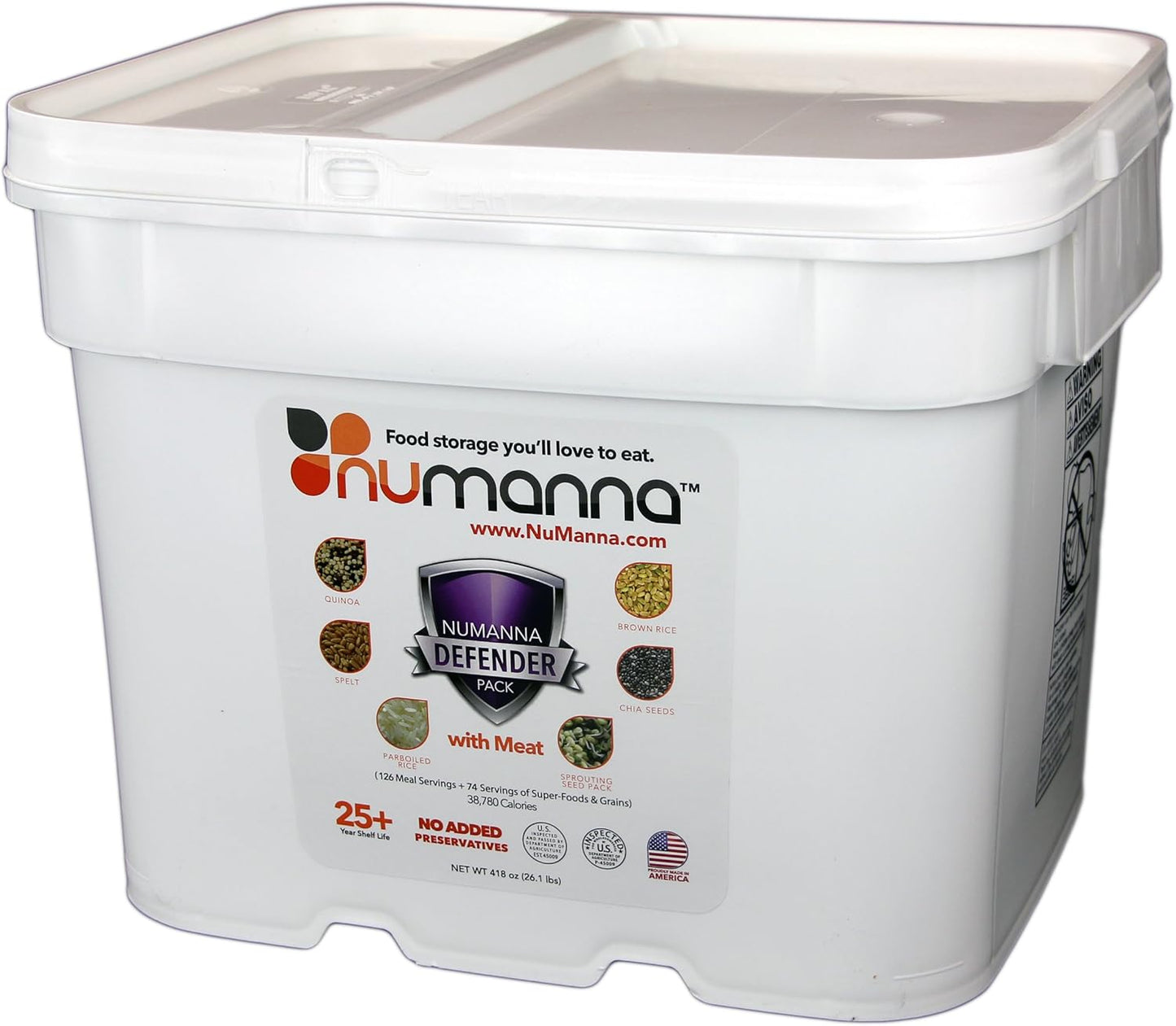 NuManna Defender Pack w/ Meat - 216 Total Servings