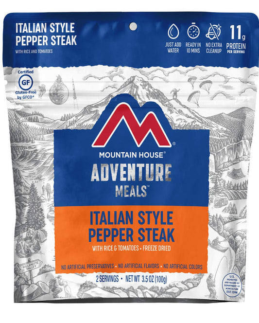 MOUNTAIN HOUSE ITALIAN STYLE PEPPER STEAK - GLUTEN-FREE FREEZE-DRIED FOOD 6 PACK