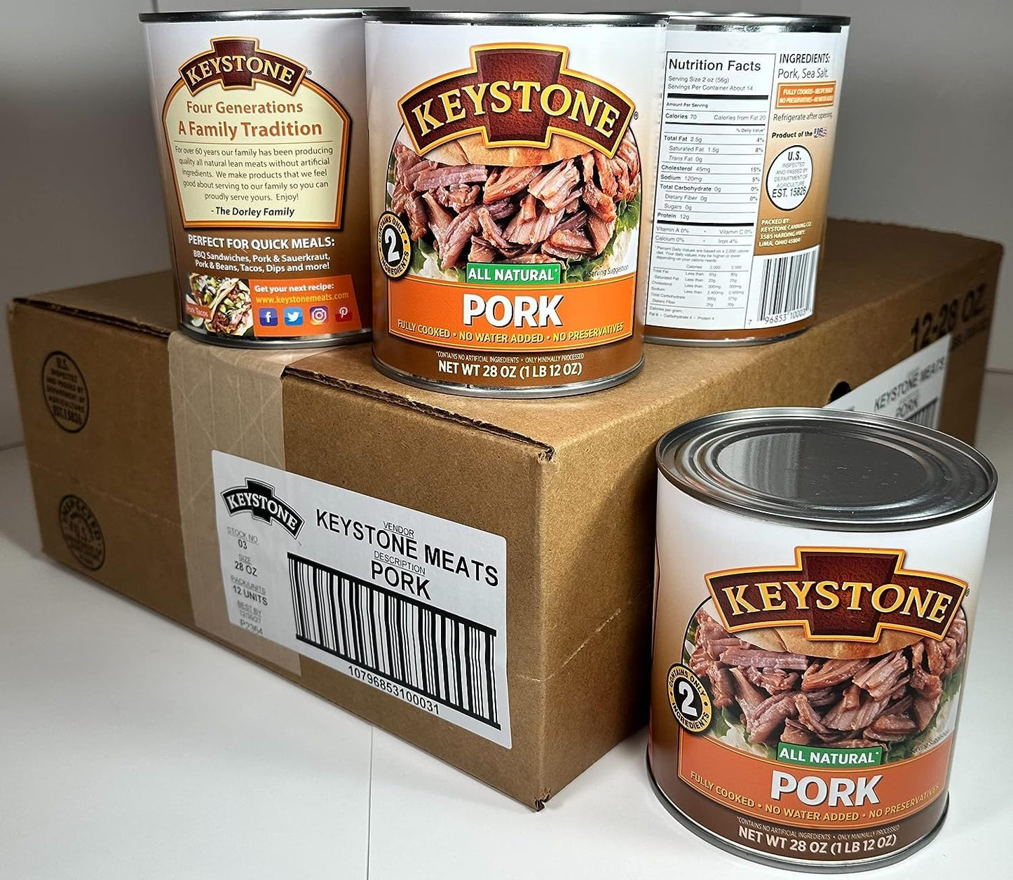 Keystone Meats All Natural Pork 28oz Can