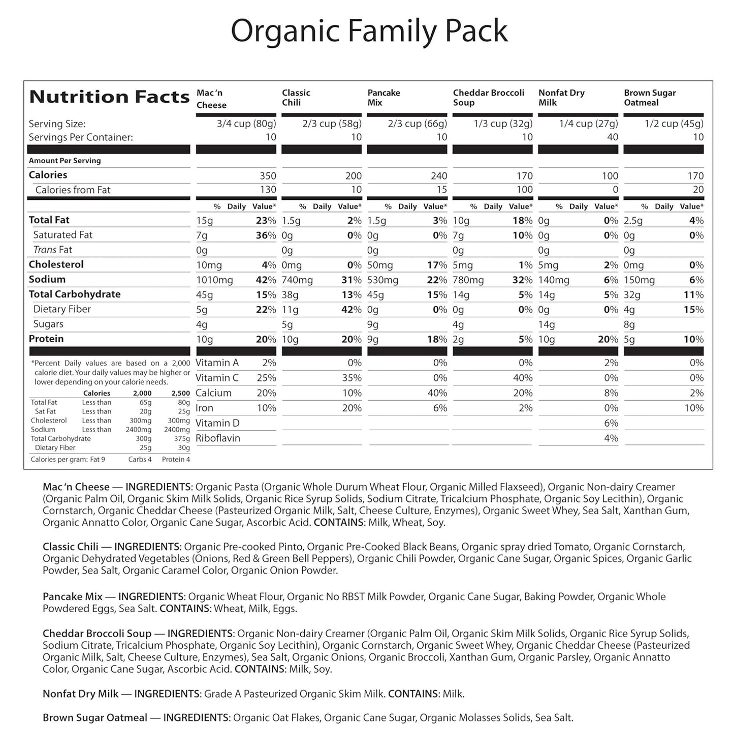 NuManna Organic Family Pack Bucket - 162 Servings