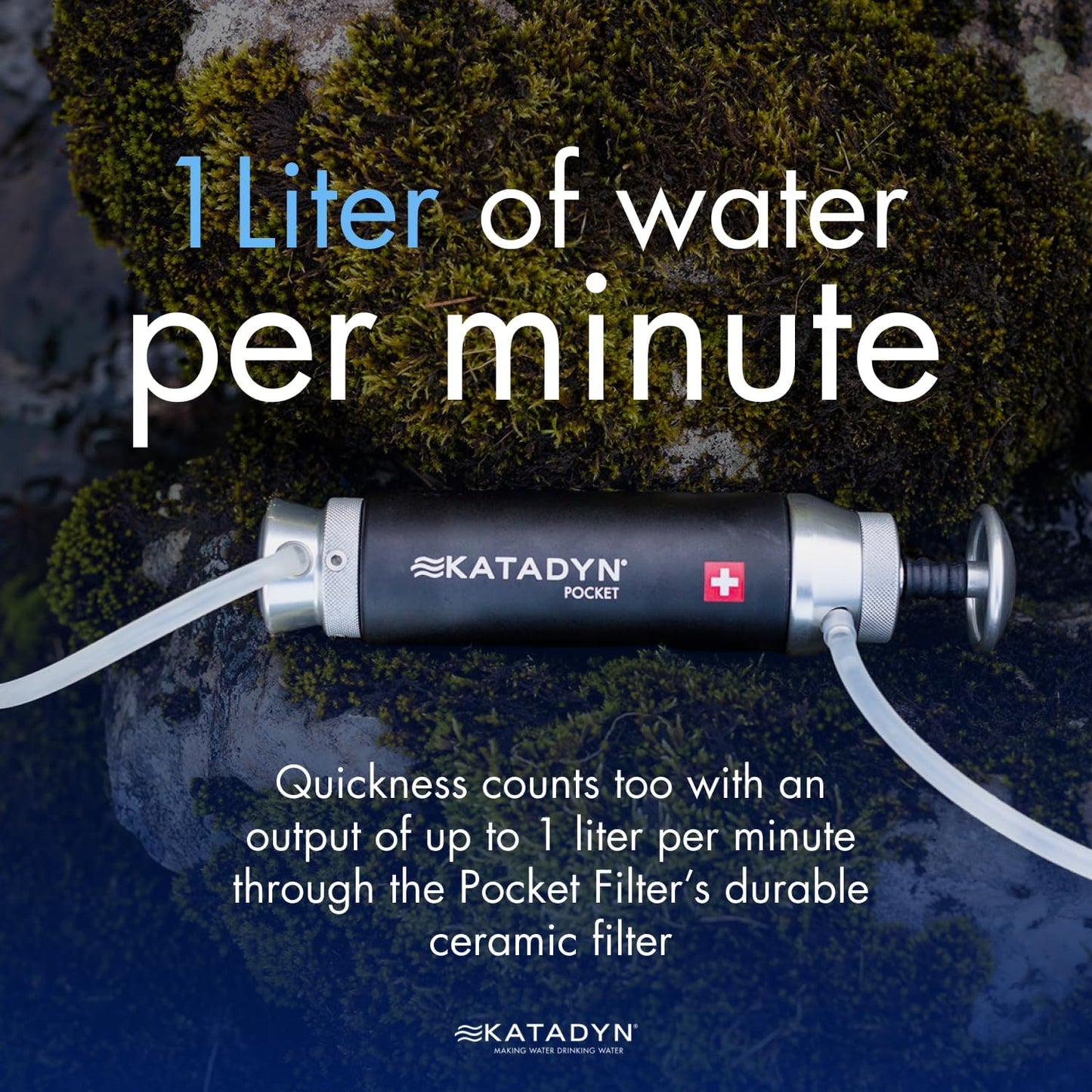 Katadyn Pocket Water Filter for Backpacking, Group Camping & Emergency Preparedness