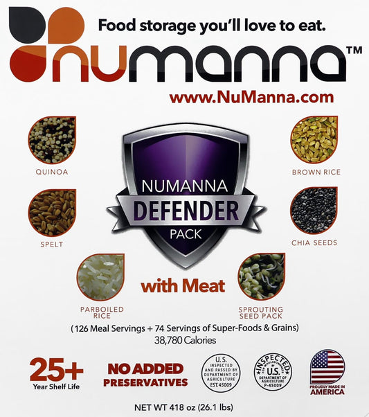 NuManna Defender Pack w/ Meat - 216 Total Servings