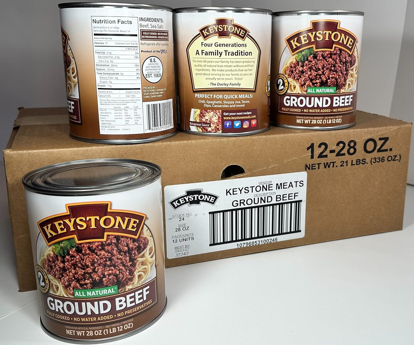 Keystone Meats all Natural Ground Beef 28 oz Can