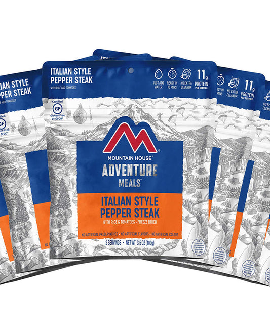 MOUNTAIN HOUSE ITALIAN STYLE PEPPER STEAK - GLUTEN-FREE FREEZE-DRIED FOOD 6 PACK