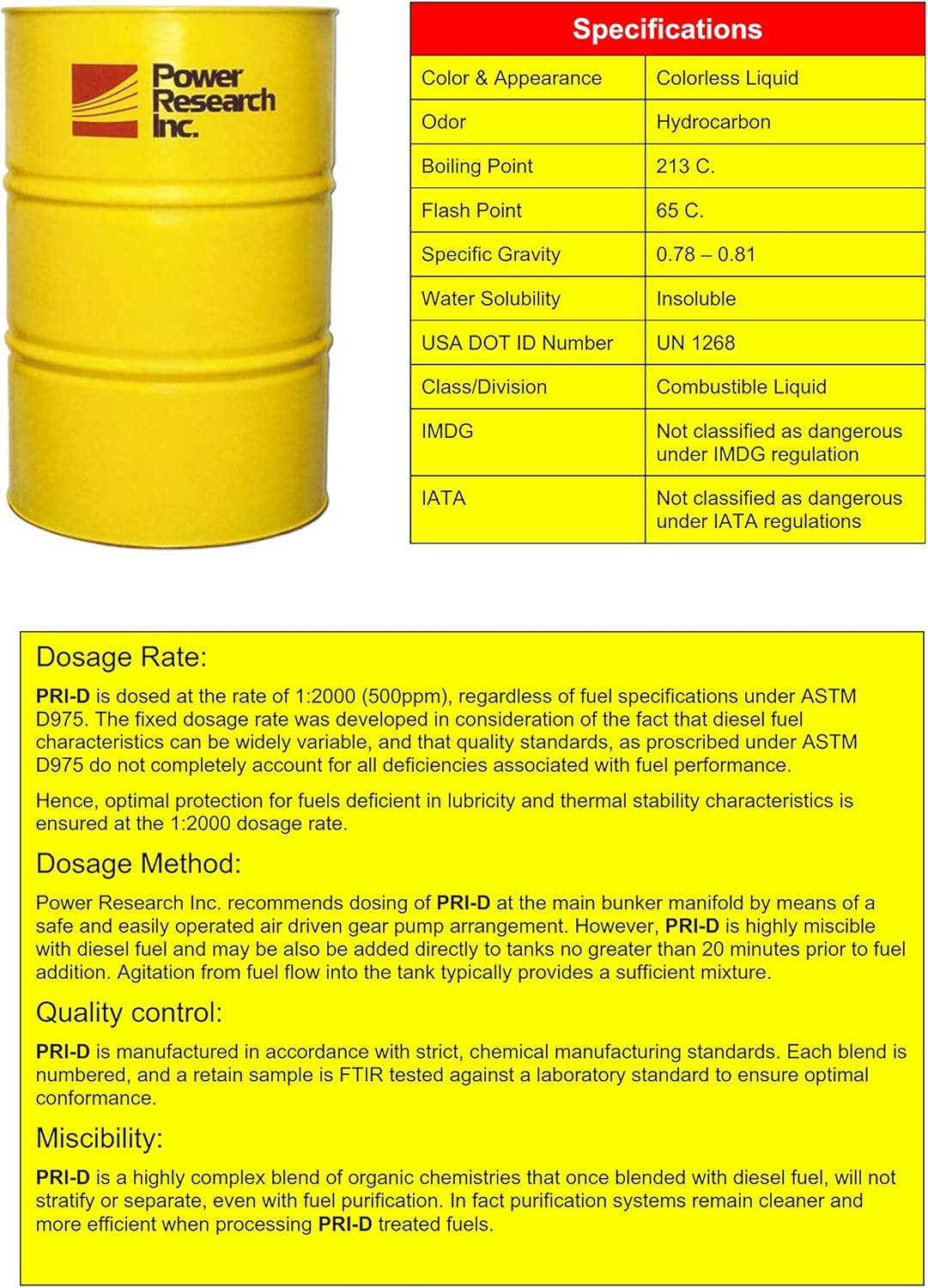 PRI Fuel Stabilizer - LUBRICITY - STABILITY DIESEL TREATMENT 32Oz