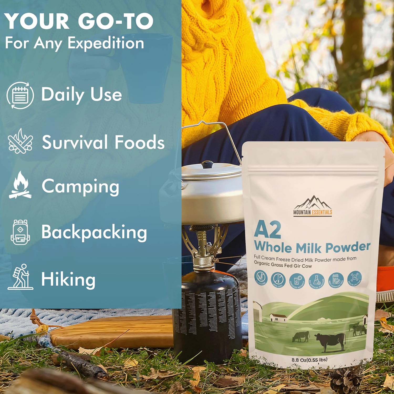 Mountain Essentials A2 Whole Milk Powder 8.8 Oz