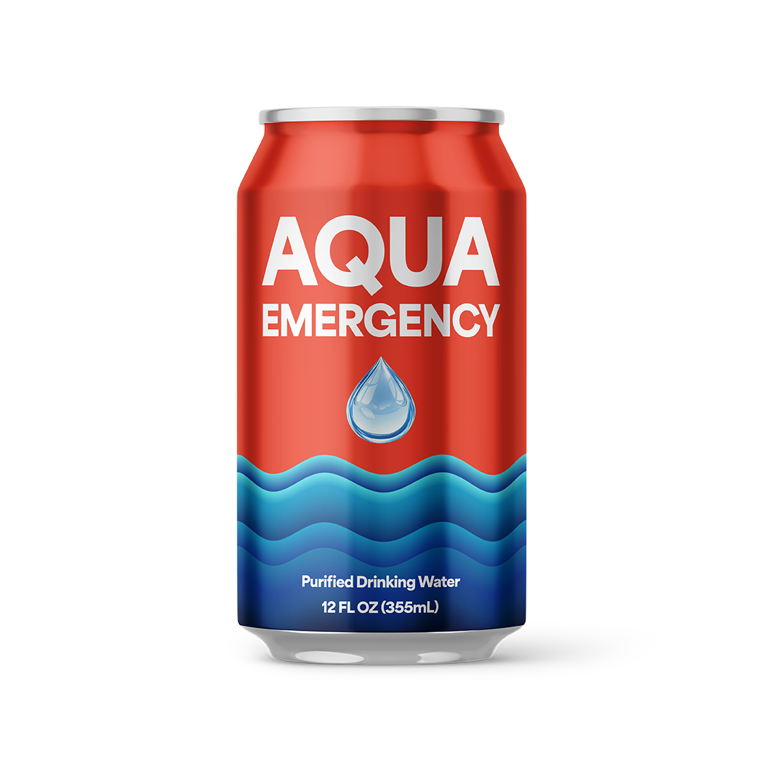 Aqua Emergency Water Case of 24 Cans, 50 year shelf life