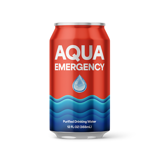 Aqua Emergency Water Case of 24 Cans, 50 year shelf life