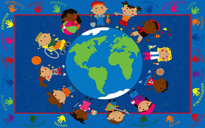 World Character Classroom Rug for Students - Colorful Kids Seating Rugs | Kids Classroom Educational Learning Reading Rug | Area Rug for Kids