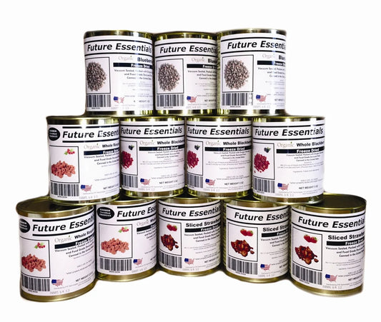 Future Essentials Freeze-Dried Berry Variety 12 Cans Per Case | 25+ Year Emergency Food Supply