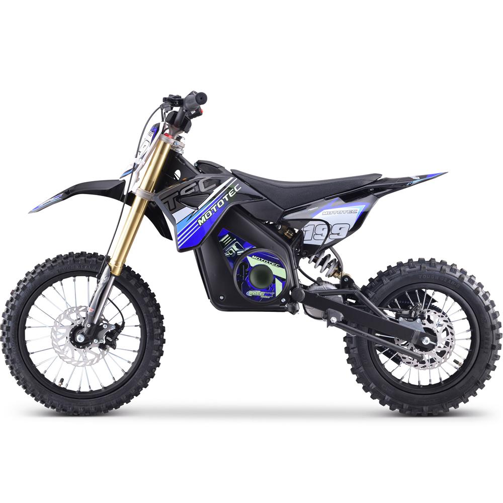 Blue MotoTec 48V Pro Electric Dirt Bike with 1600W Lithium Power