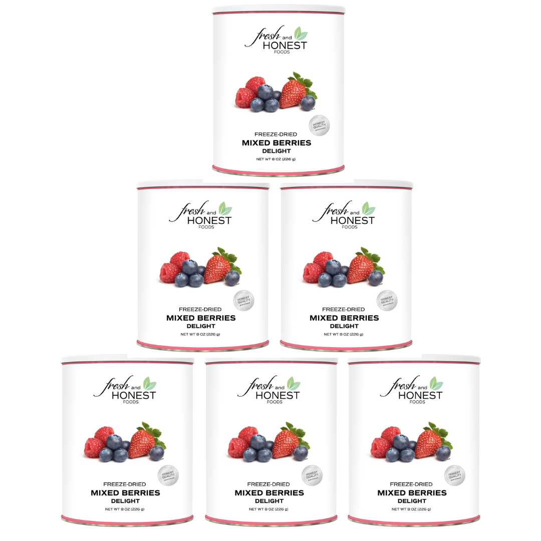 Fresh & Honest Foods All Natural Freeze Dried Mixed Berries Delight 8 OZ #10 Can