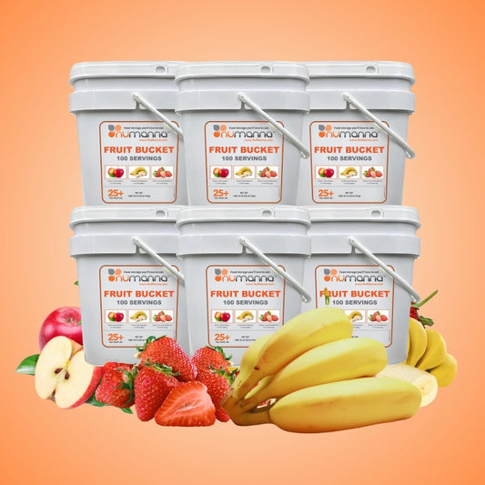 NuManna Mega Emergency Freeze-Dried Fruit Bucket | 6 Buckets (New)