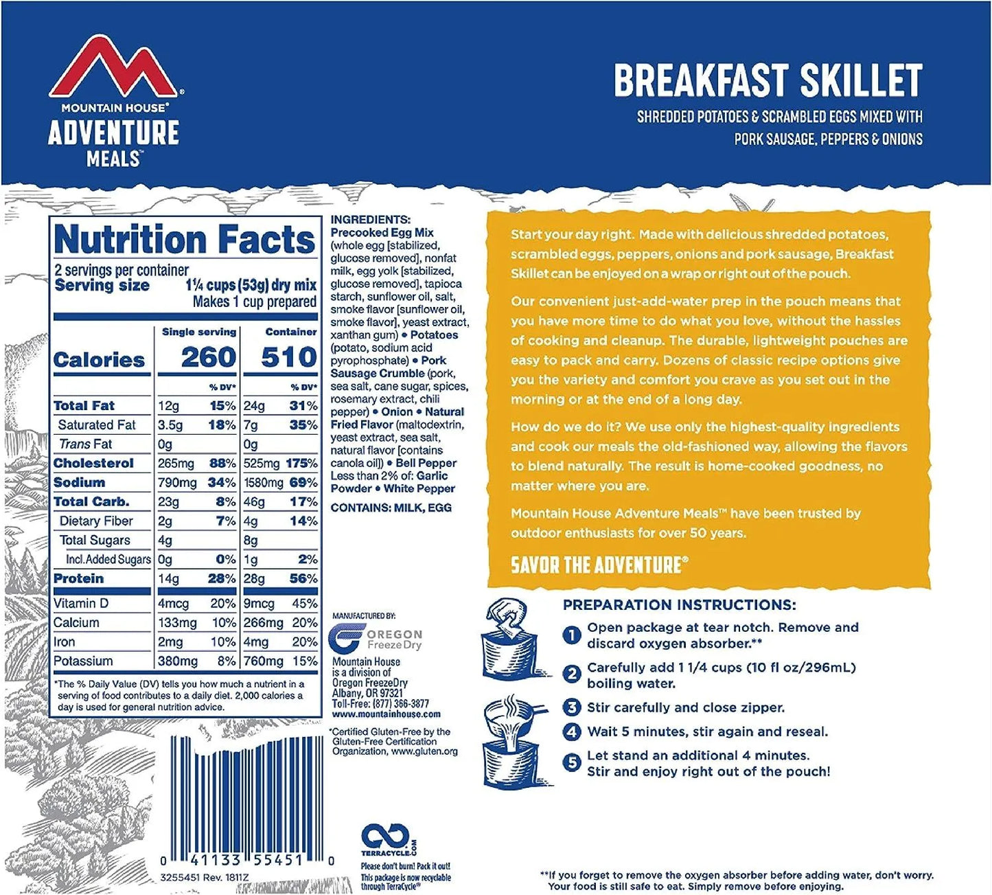 Mountain House Breakfast Skillet- Pouches