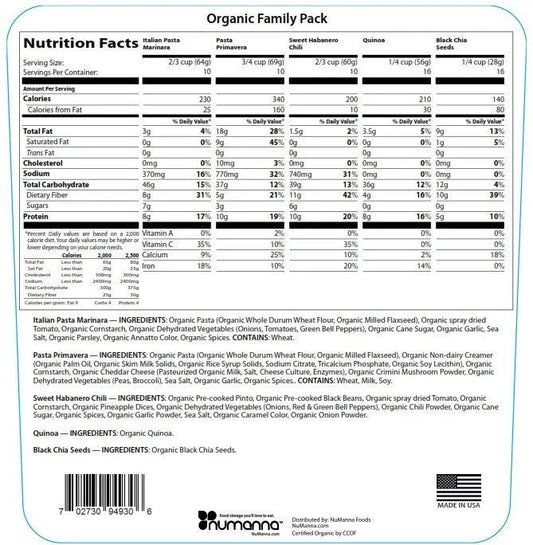 NuManna Organic Mega Family Pack - 6 Buckets, 972 Servings