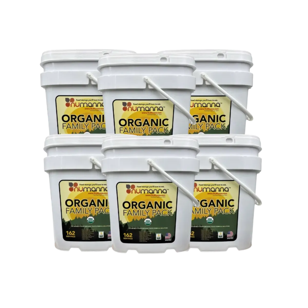 NuManna Organic Mega Family Pack - 6 Buckets, 972 Servings