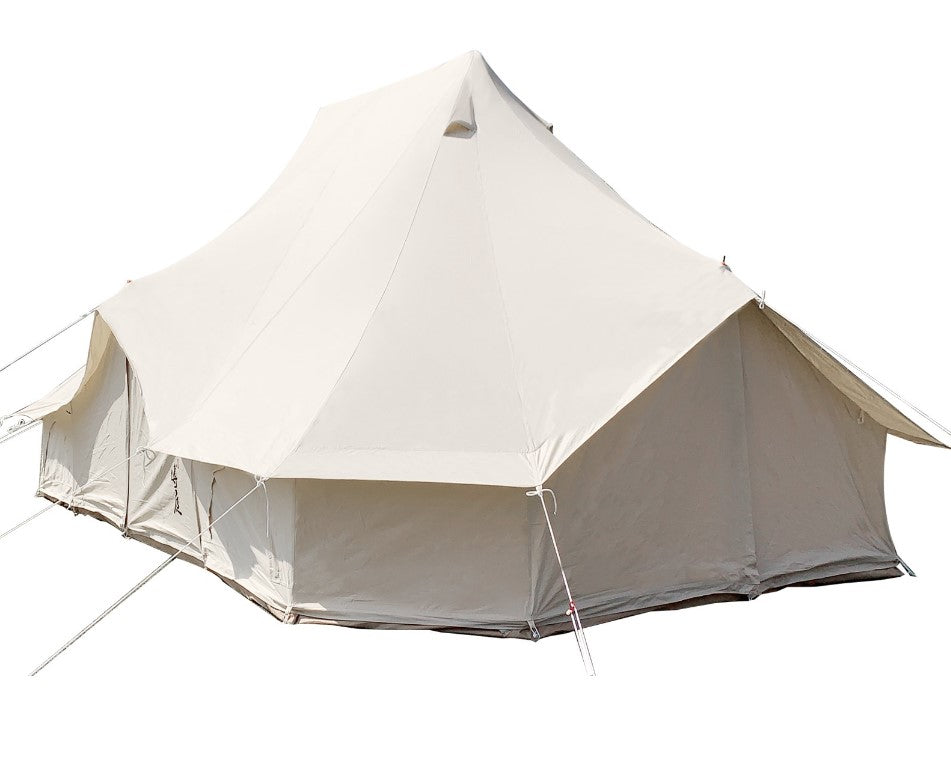 VEVOR 6m Bell Tent 19.7x13.1x9.8 ft Yurt Beige Canvas Tent Cotton Glamping Tents 8-12 Person 4 Season Teepee Tent Portable for Adults Luxury Safari Tent for Family Outdoor Camping Lightweight