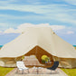 VEVOR 6m Bell Tent 19.7x13.1x9.8 ft Yurt Beige Canvas Tent Cotton Glamping Tents 8-12 Person 4 Season Teepee Tent Portable for Adults Luxury Safari Tent for Family Outdoor Camping Lightweight