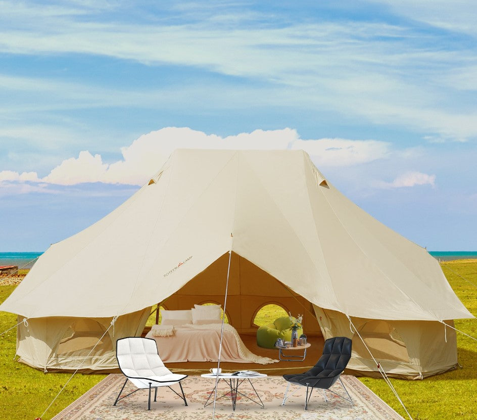 VEVOR 6m Bell Tent: Luxury Glamping for 8-12 People (Yurt Beige ...