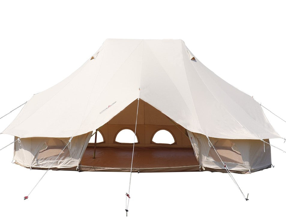 VEVOR 6m Bell Tent 19.7x13.1x9.8 ft Yurt Beige Canvas Tent Cotton Glamping Tents 8-12 Person 4 Season Teepee Tent Portable for Adults Luxury Safari Tent for Family Outdoor Camping Lightweight