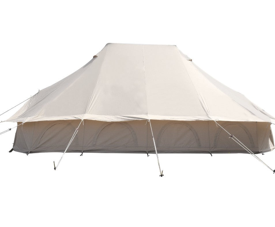 VEVOR 6m Bell Tent 19.7x13.1x9.8 ft Yurt Beige Canvas Tent Cotton Glamping Tents 8-12 Person 4 Season Teepee Tent Portable for Adults Luxury Safari Tent for Family Outdoor Camping Lightweight