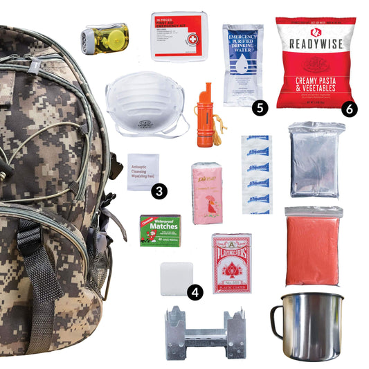 ReadyWise - Camo 64 Piece Survival Backpack