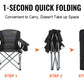 VEVOR Camping Folding Chair for Adults, Portable Heavy Duty Outdoor Quad Lumbar Back Padded Arm Chairs with Side Pockets, Cup Holder and Cooler Bag for Beach, Lawn, Picnic, Fishing, Backpacking, Black