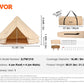 VEVOR 8-10 Person Canvas Glamping Bell Tent, Breathable Waterproof Yurt Tent with Stove Jack and Detachable Side Wall for Family Camping,16'x16'x118 "(Diameter 5M)