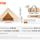 VEVOR 12 Person Canvas Glamping Bell Tent, Breathable Waterproof Large Yurt Tent with Stove Jack and Detachable Side Wall for Family Camping, 23'x23'x137"(Diameter 7M)