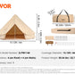 VEVOR 5-8 Person Canvas Glamping Bell Tent, Breathable Waterproof Yurt Tent with Stove Jack and Detachable Side Wall for Family Camping,13'x 13'x98"(Diameter 4M)