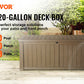 VEVOR Deck Box, 120 Gallon, 56.3" x 26.6" x 23.8" Outdoor Storage Box, Waterproof PP Deckbox with Aluminum Alloy Padlock, for Patio Furniture, Garden Tools, Pool Toys, Outdoor Cushions, Gray