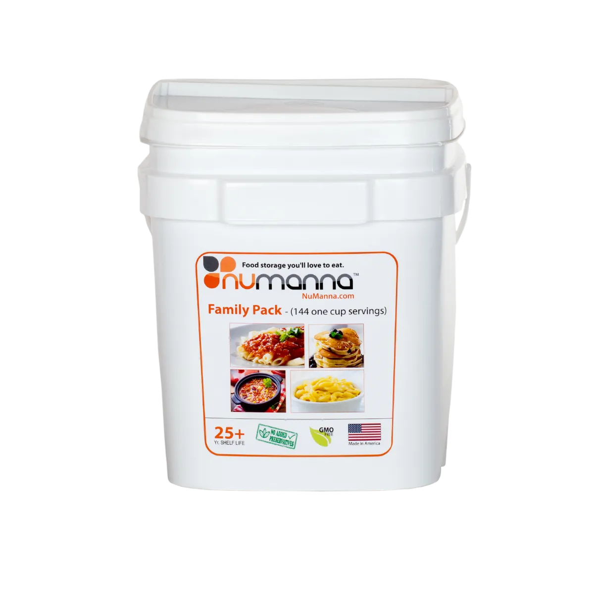 NuManna INT-NMFP 144 Meals, Emergency Survival Food Storage Kit, GMO-Free